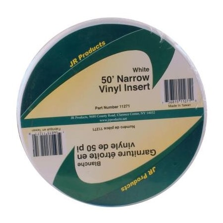 Jr Products 50FT NARROW VINYL INSERT - WHITE 11271